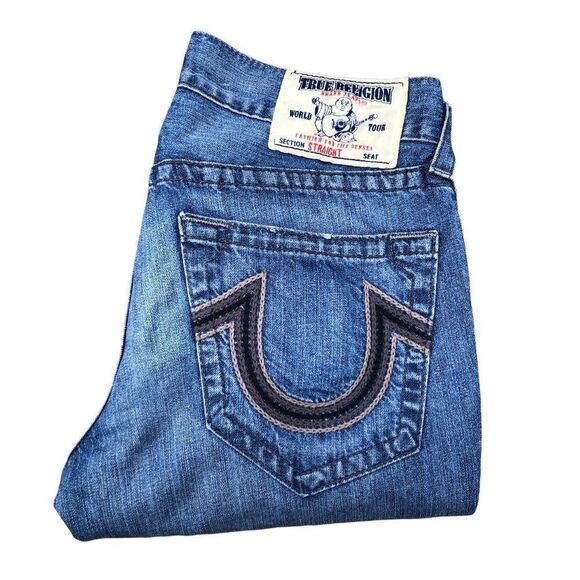 True Religion Jeans Size 31 STRAIGHT Blue - Picture 1 of 9